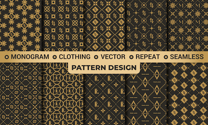 Gig Preview - Design seamless luxury monogram repeat vector custom clothing pattern design