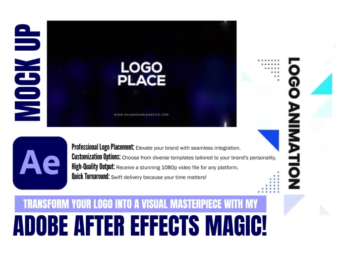 Gig Preview - Do professional logo placement on adobe after effects mockup