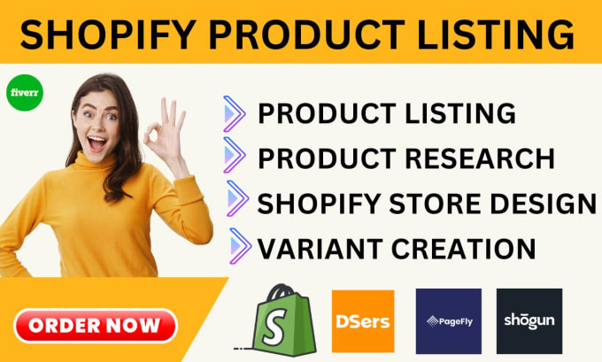 Gig Preview - Do shopify product listing, product entry and  shopify data entry