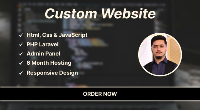 Gig Preview - Develop custom websites with html css, javascript, bootstrap and php laravel