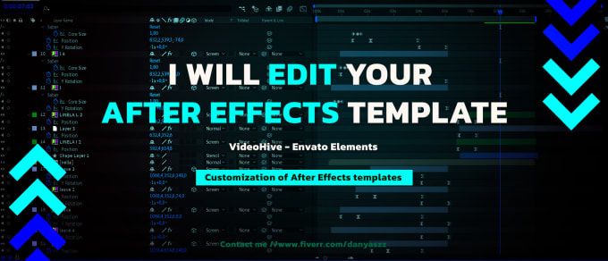 Gig Preview - Do after effects template customization