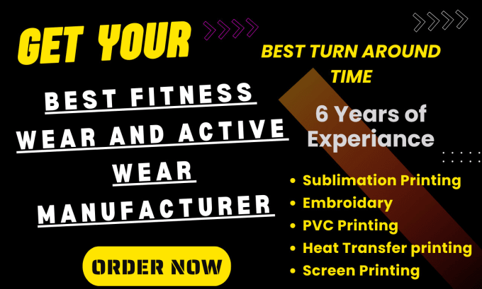 Gig Preview - Be your fitness wear and sportswear manufacturer