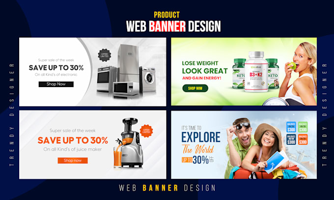 Bestseller - design website header, slider, shopify banner, web banner