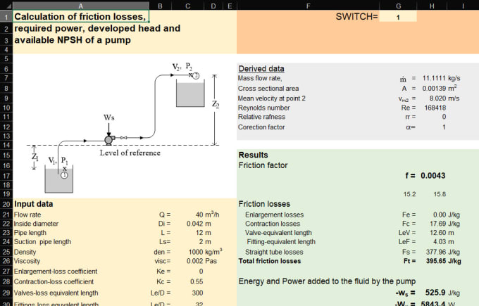 Gig Preview - Pump expert calculations, characteristic cruves, line sizing