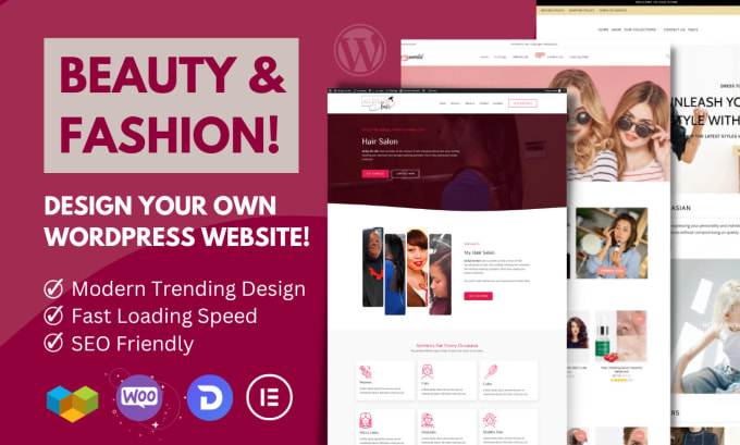 Gig Preview - Design fashion beauty  salon, skincare, cosmetic wordpress website