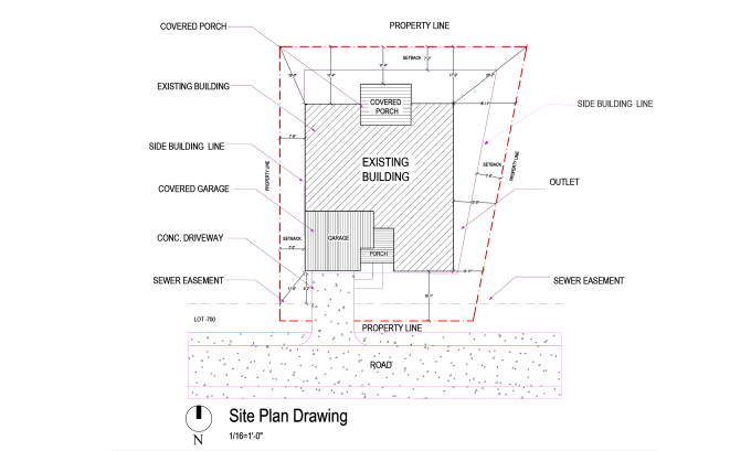 Gig Preview - Draft autocad site plan and plot layout drawing for permit