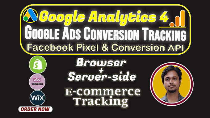 Gig Preview - Set google ads conversion tracking, ga4 ecommerce tracking, facebook pixel setup