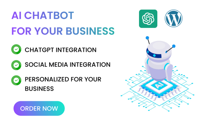 Gig Preview - Build an ai chatbot chatgpt integrated in your website, app