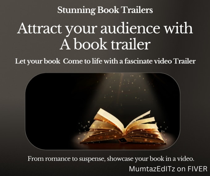 Gig Preview - Create cinematic brilliance first class book trailers