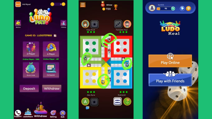 Gig Preview - Development ludo multiplayer real money game unity