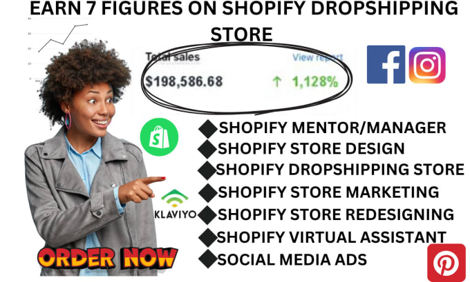 Gig Preview - Create a shopify dropshipping store or shopify website