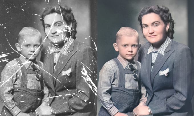 Gig Preview - Do photo restoration and colorize black and white photos