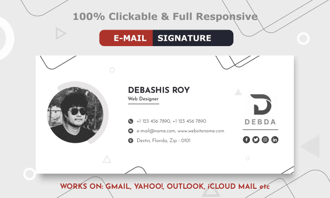 Gig Preview - Design clickable HTML email signature and animated email signature