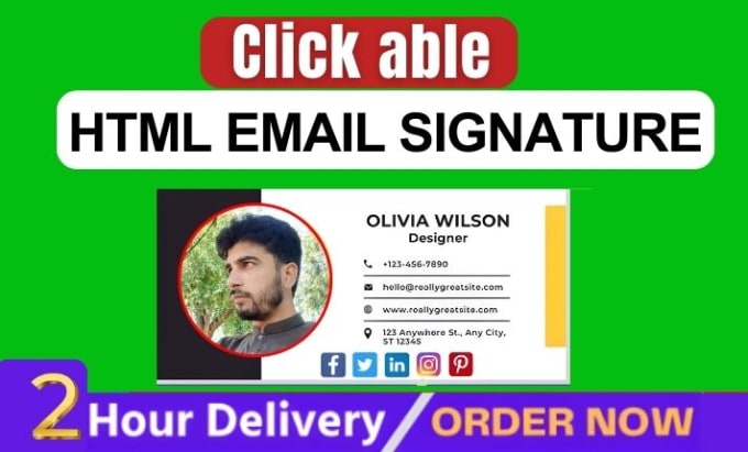 Gig Preview - Create  HTML clickable email signature