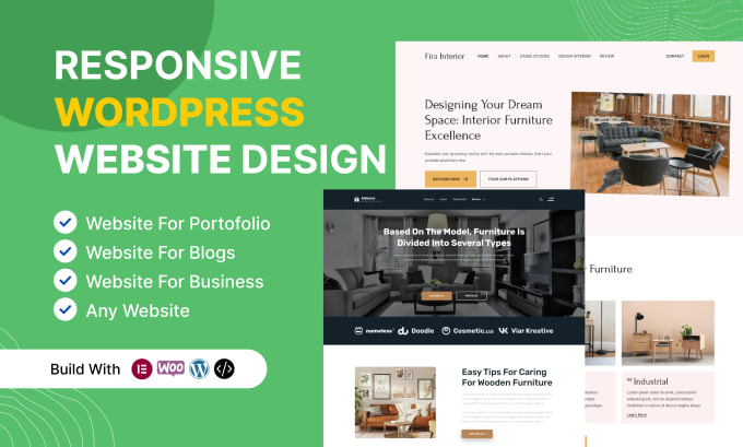 Gig Preview - Build a responsive wordpress website for portfolios, blogs, or business