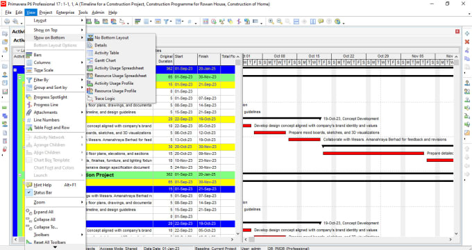 Gig Preview - Prepare gantt chart, wbs, schedule of construction projects on ms project, excel