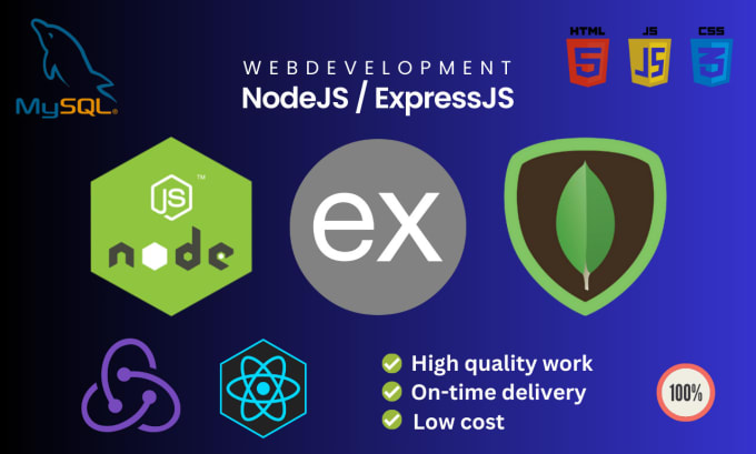 Gig Preview - Be your node js, express js, react js hero