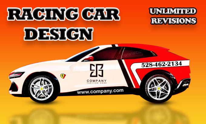 Gig Preview - Do racing car wrap, livery racing car, racing sports, itasha wrap design