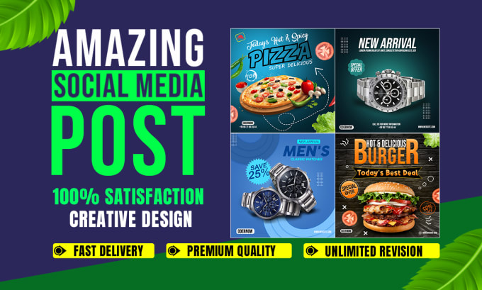 Gig Preview - Create high quality social media  posts covers  and banner