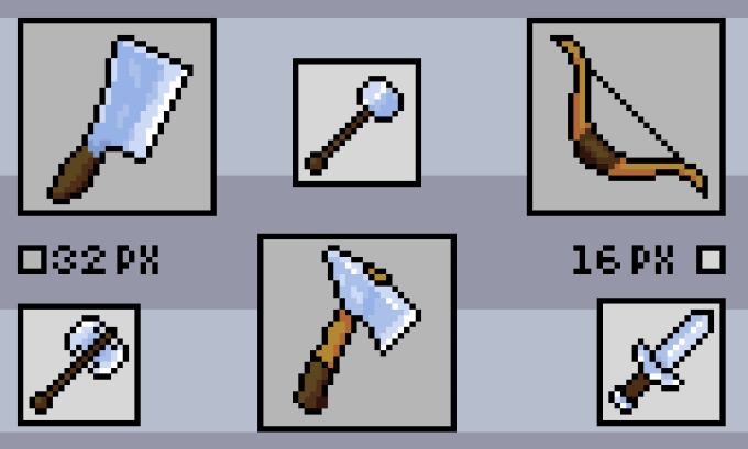 Gig Preview - Create pixel art icons and game assets