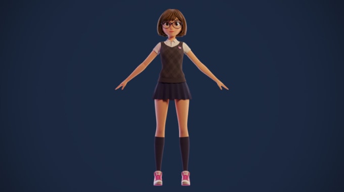 Gig Preview - Create cute 2d, 3d model, cartoon character model, cartoon character animation