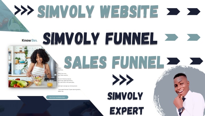 Gig Preview - Design simvoly website, simvoly funnel, simvoly landing page,  sales funnel