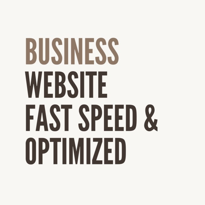 Gig Preview - Make fast speed business website