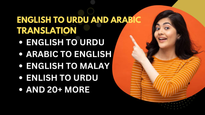 Gig Preview - Translate english to urdu and arbic