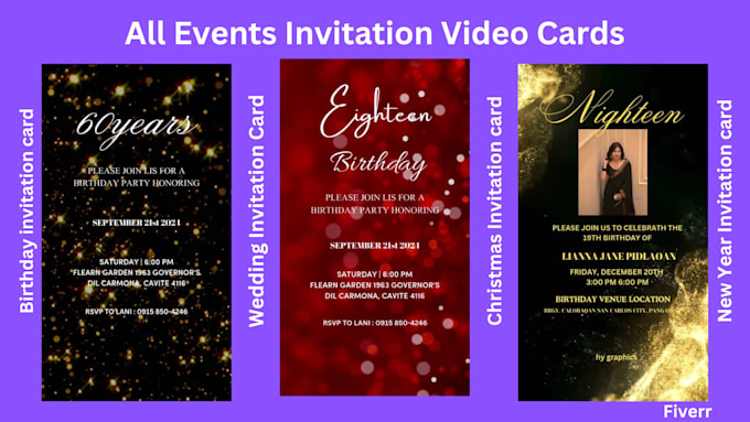 Gig Preview - Design birthday, wedding, party video card invitation