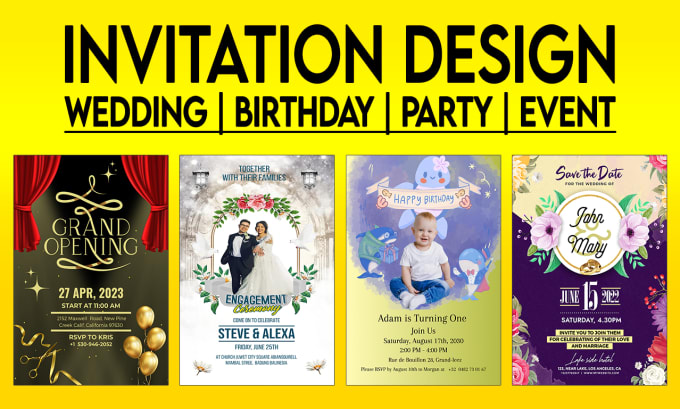 Gig Preview - Make wedding card, birthday or invitation design