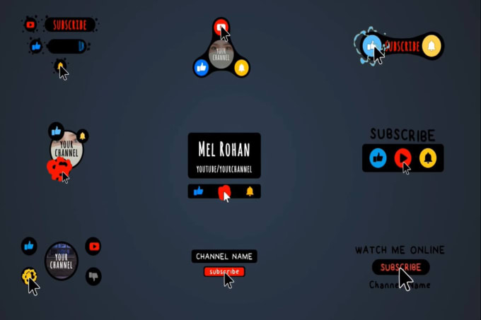 Gig Preview - Create unique youtube subscribe buttons animation