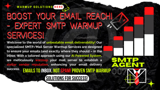 Gig Preview - Maximize your mailbox SMTP inbox placement using ai warmup