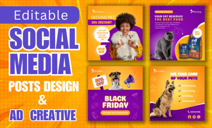 Bestseller - design editable social media posts, facebook, instagram