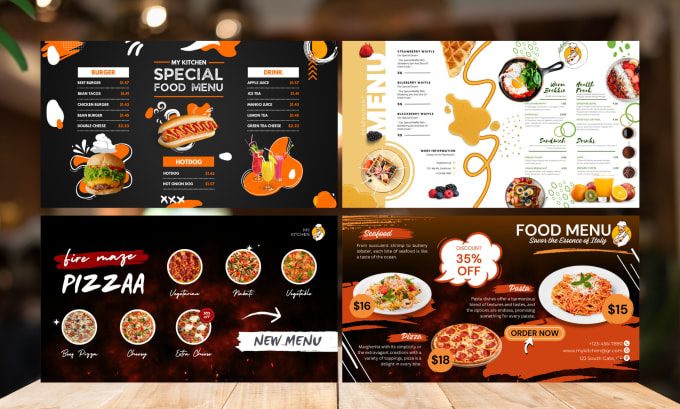 Gig Preview - Do menu, menu design, restaurant menu design and digital menu