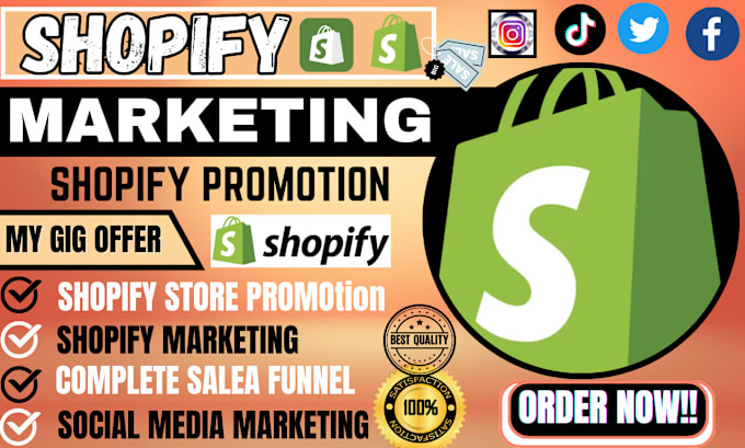 Gig Preview - Do shopify marketing, sales funnel, shopify store promotion, boost shopify sale