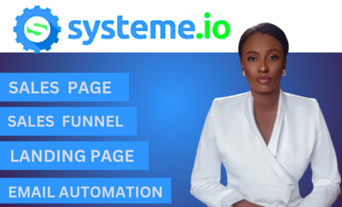 Gig Preview - Create systeme io sales funnel and systeme io landing pages