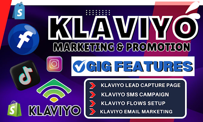 Gig Preview - Setup klaviyo email marketing, klaviyo flows, shopify marketing, shopify manager