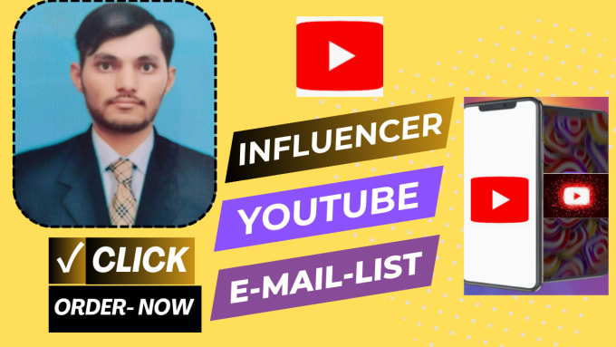 Gig Preview - Find best youtube influencer list