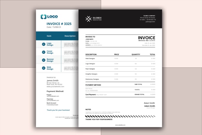 Gig Preview - Provide professional invoice design and price list and rate list