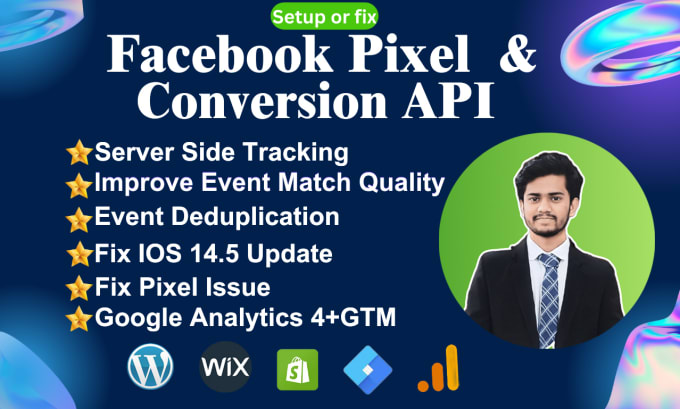 Gig Preview - Setup facebook pixel conversion api,shopify ecommerce tracking by GTM,fix pixel