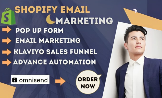 Gig Preview - Klaviyo email flows, omnisend, shopify marketing mailchimp email template