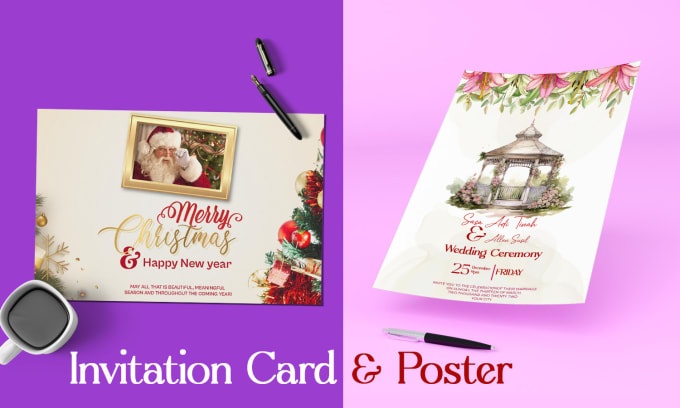 Gig Preview - Do create christmas card, posters, invitation flyer, and postcard design