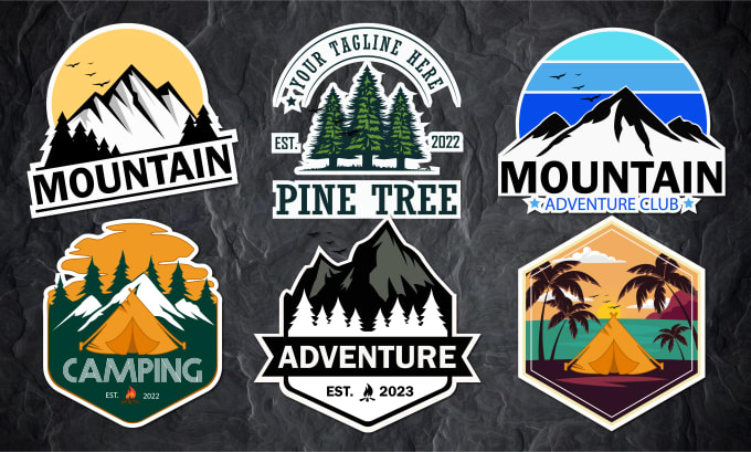 Gig Preview - Design logo badge sticker outdoor, adventure, nature, camp