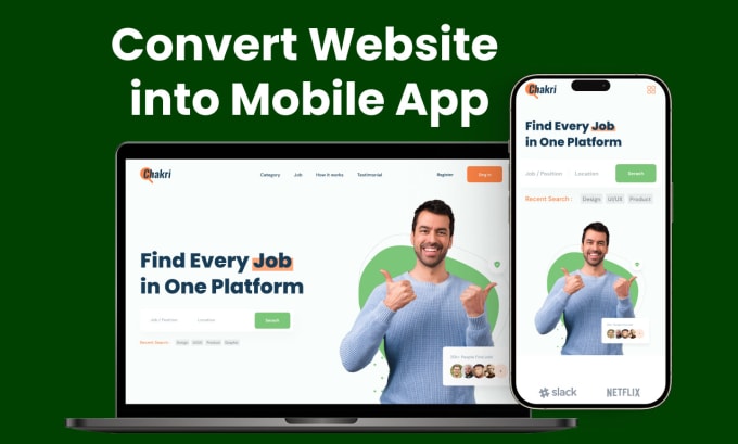 Gig Preview - Convert  website to android app are webview