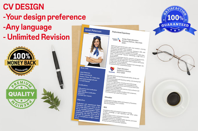 Gig Preview - Design professional resume or CV template in any language