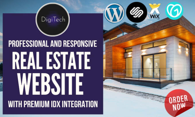 Gig Preview - Real estate website design and redesign with wix wordpress godaddy squarespace