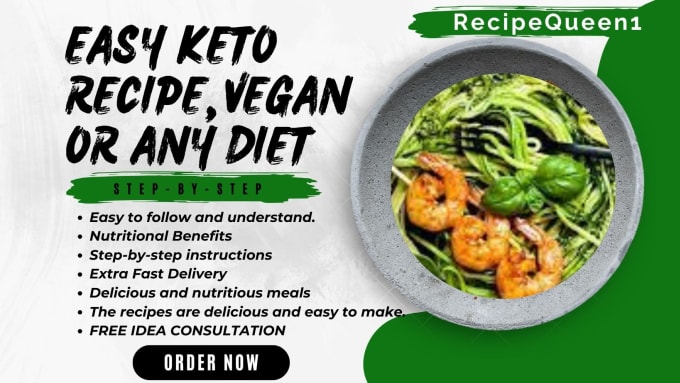 Gig Preview - Create an easy keto recipe, vegan, or any diet video