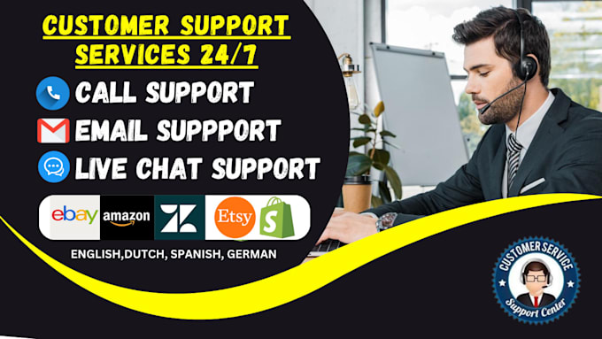 Gig Preview - Provide you customer support service via email, chat and call