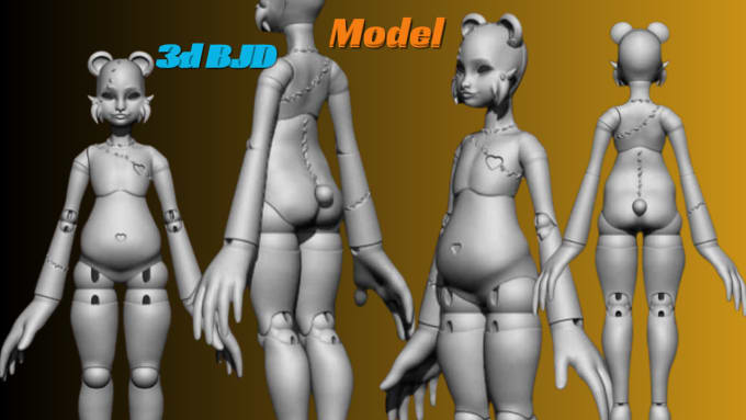 Bestseller - sculpt 3d doll, toy design, 3d bjd model, ball joint doll, articulated model toy