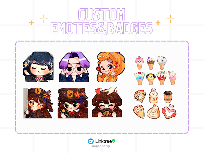 Gig Preview - Do a cute custom twitch emotes and sub badges